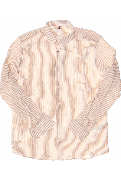 Pánská košile s dlouhým rukávem pruhovaná béžová elegantní Vel. l | Unimoda | obrázek 2