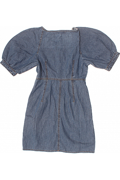 dámské džínové šaty krátký rukáv s kapsami letní volnočasové Velikost 36 | Unimoda | obrázek 3