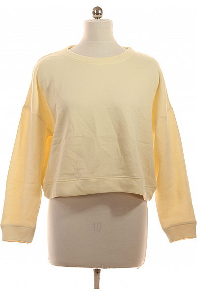 PIECES Dámská Mikina žlutá Crop Crewneck Bez Potisku Jednobarevná Vel. M