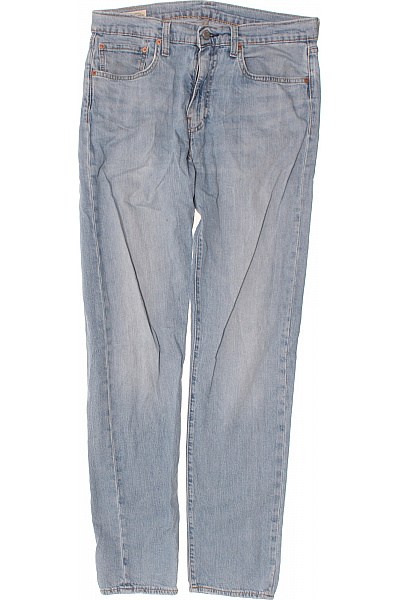 LEVIS Pánské Džíny Modré Rovné Seprané Vel. L