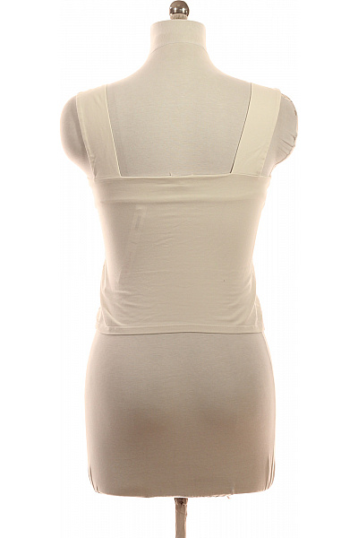 Dámské tílko bez rukávů béžové jednobarevné basic crop top Vel. 38 | Unimoda | obrázek 3