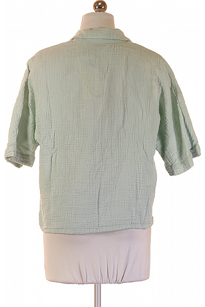 ONLY Dámská bavlněná košile krátký rukáv zelená ležérní crop Vel. S | ONLY | obrázek 2