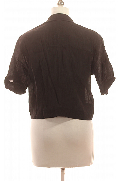 Dámská černá halenka s krátkým rukávem a límečkem Vel. 38 | Unimoda | obrázek 3