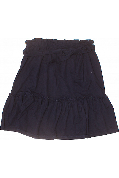 Dámská tmavě modrá nabíraná sukně s páskem a volánky letní Vel. 36 | Unimoda | obrázek 2