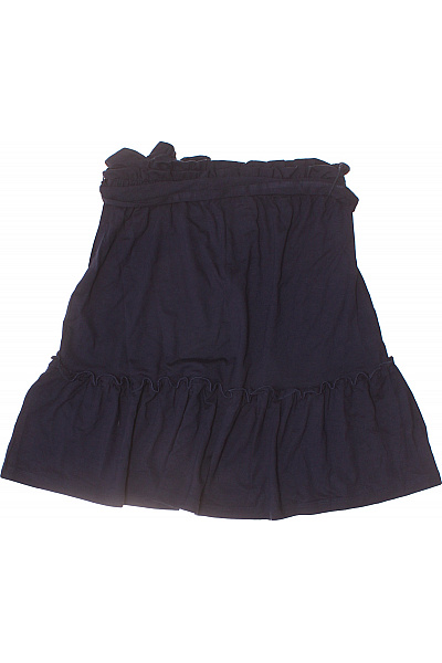 Dámská tmavě modrá nabíraná sukně s páskem a volánky letní Vel. 36 | Unimoda | obrázek 3