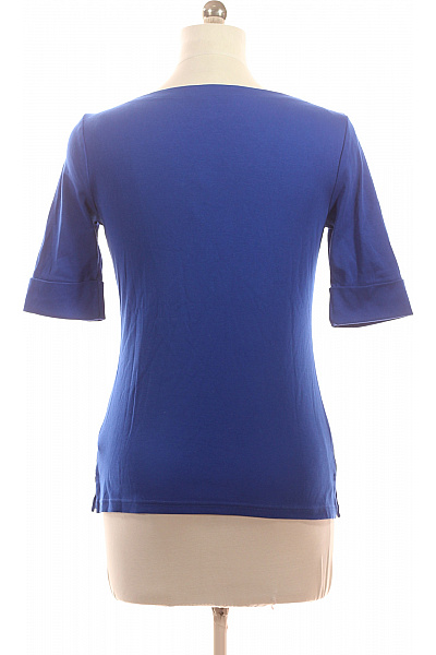 Ralph Lauren Dámské tričko s lodičkovým výstřihem a krátkým rukávem modré bavlněné basic Vel. M | Ralph Lauren | obrázek 2