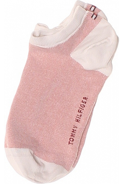 TOMMY HILFIGER Krátké Růžové Ponožky S Logem Velikost 39/42