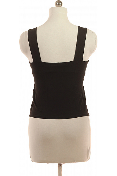 Dámské černé bavlněné tílko bez rukávů s hranatým výstřihem basic crop top Vel. 42 | Unimoda | obrázek 2