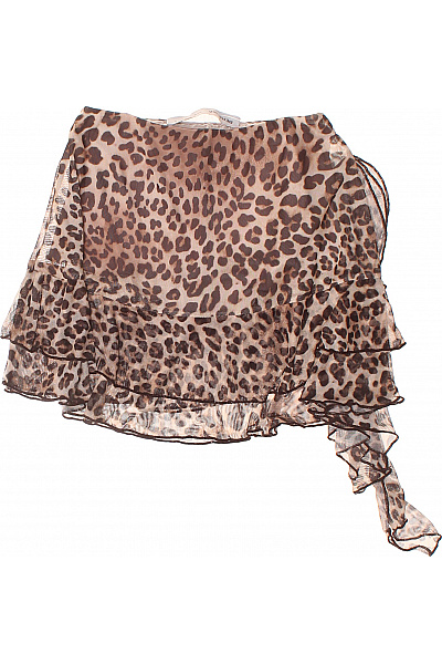Bershka Dámská leopardí sukně asymetrická volánková průsvitná letní Vel. EU XS | Bershka | obrázek 3