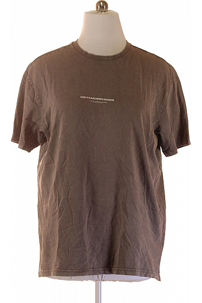 MJGONZALES Pánské tričko s krátkým rukávem hnědé s nápisem Vel. EU L | MJGONZALES | obrázek 2