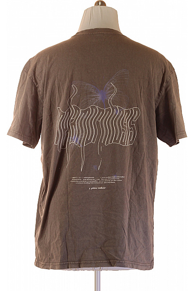 MJGONZALES Pánské tričko s krátkým rukávem hnědé s nápisem Vel. EU L | MJGONZALES | obrázek 3