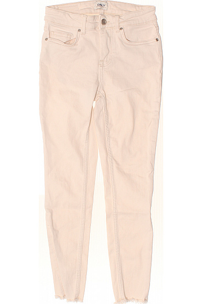 ONLY Dámské Džíny úzké Růžové S Roztřepenými Nohavicemi Velikost XS