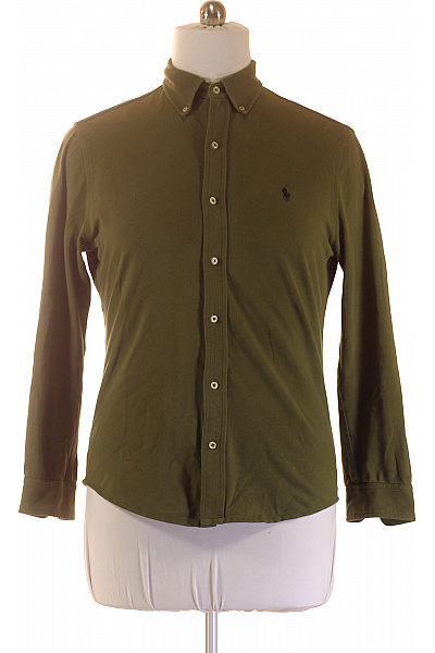 Ralph Lauren Pánská Košile S Dlouhým Rukávem Zelená Slim Fit Vel. EU M