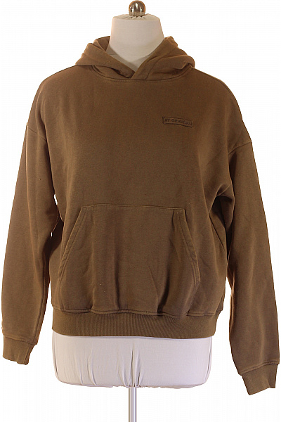 Pánská Hnědá Bavlněná Mikina S Kapucí A Klokaní Kapsou Velikost M