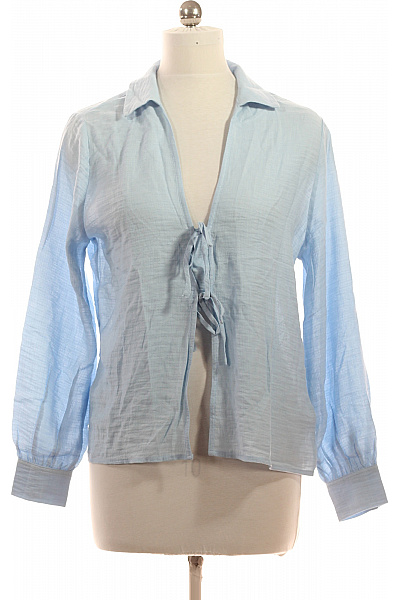 Dámská halenka s dlouhým rukávem a vázačkou modrá Velikost 38 | Unimoda | obrázek 2