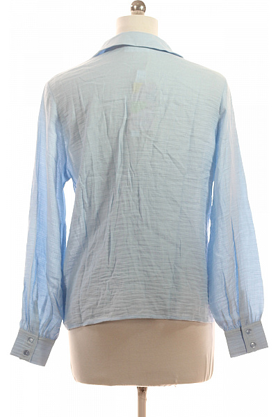 Dámská halenka s dlouhým rukávem a vázačkou modrá Velikost 38 | Unimoda | obrázek 3