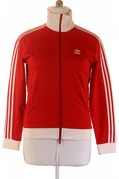 ADIDAS pánská červená mikina s dlouhým rukávem pruhovaná sportovní na zip Velikost EU M | ADIDAS | obrázek 2