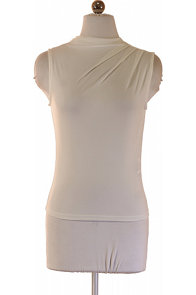 PIECES Dámská Halenka Bez Rukávů Bílá Elegantní Průsvitná Vel. XS