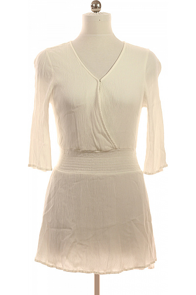 vivance Dámské šaty bílé zavinovací s dlouhým rukávem bavlněné volnočasové Vel. 38 | vivance | obrázek 2