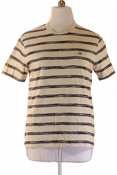 GANT Pánské tričko s krátkým rukávem pruhované béžové bavlněné basic Velikost EU L | GANT | obrázek 2