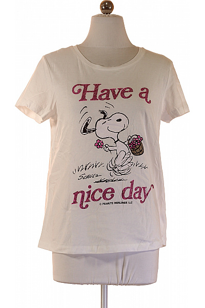Dámské Tričko S Krátkým Rukávem A Potiskem Snoopy Velikost 36