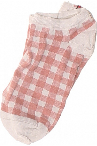 TOMMY HILFIGER Ponožky Kostkované Růžové Kotníkové Bavlněné Vel. 39/42