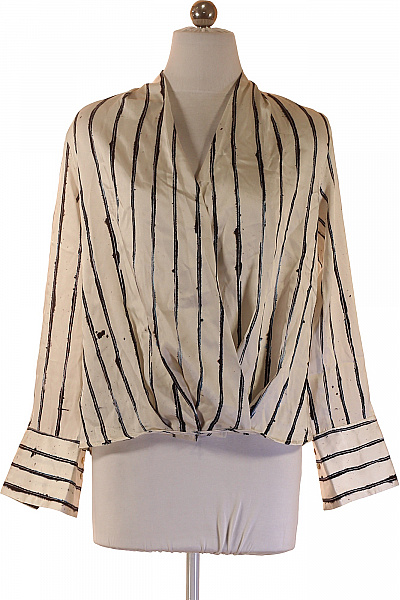 MANGO Dámská Halenka S Dlouhým Rukávem A Potiskem Pruhovaná Zavinovací Velikost Xs