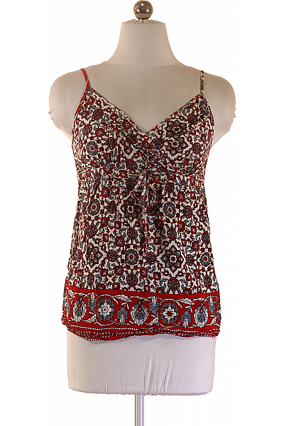 Dámská halenka bez rukávů s potiskem a výstřihem do V Vel. XS | Unimoda | obrázek 2