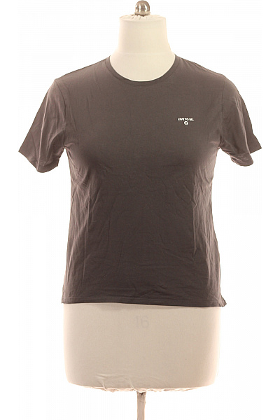 LTB Dámské tričko s krátkým rukávem a nápisem basic bavlněné šedé Velikost XL | LTB | obrázek 2