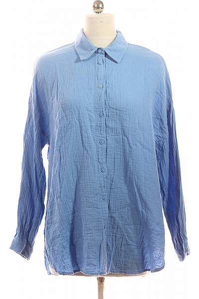 ONLY Dámská bavlněná košile s dlouhým rukávem modrá volná ležérní Vel. M | ONLY | obrázek 2