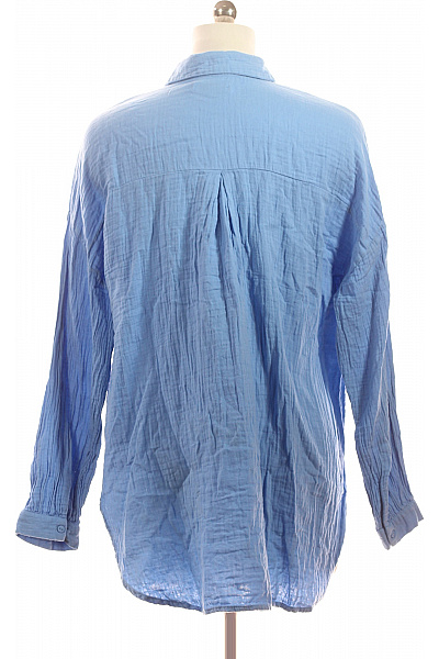 ONLY Dámská bavlněná košile s dlouhým rukávem modrá volná ležérní Vel. M | ONLY | obrázek 3