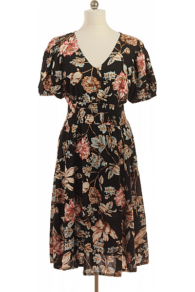 Lascana Dámské šaty S Krátkým Rukávem Květované Letní Boho Vel. 44