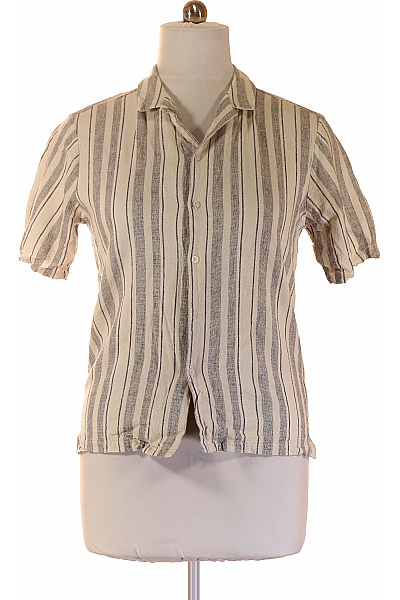 Pánské košile s krátkým rukávem pruhovaná letní lněné Vel. M | Unimoda | obrázek 2