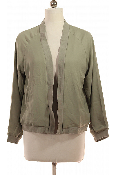 Dámská Bomber Bunda Zelená Lehká Moderní Vel. 38