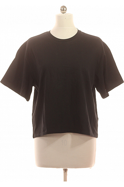 Monki Dámské tričko černé krátký rukáv basic crop top bavlna Vel. M | Monki | obrázek 2