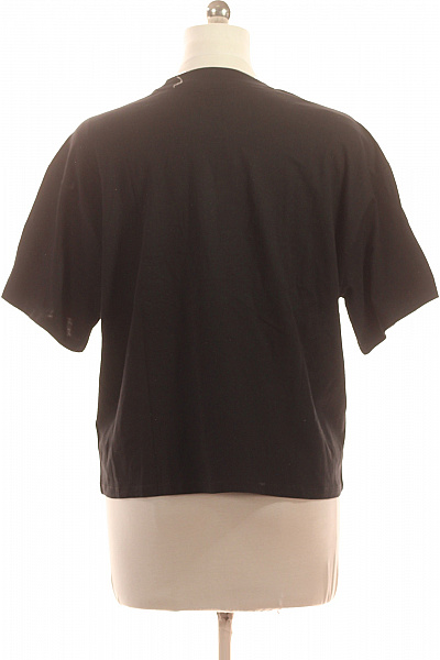 Monki Dámské tričko černé krátký rukáv basic crop top bavlna Vel. M | Monki | obrázek 3