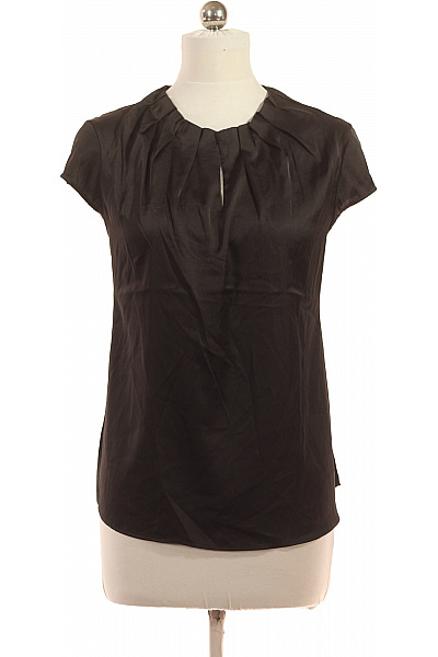 COMMA Dámská Halenka Krátký Rukáv černá Elegantní Lesklá Velikost 44