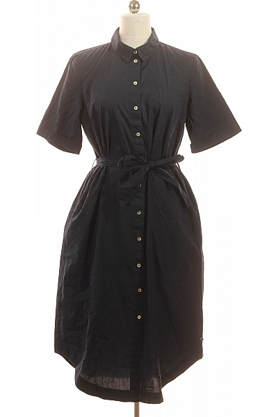 Numph Dámské Košilové šaty S Krátkým Rukávem A Páskem černé Volnočasové Letní Vel. 40