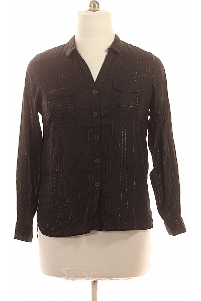 VERO MODA Dámská černá lesklá pruhovaná košile s dlouhým rukávem Vel. L | VERO MODA | obrázek 2