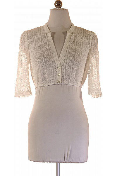 MARJO Dámská halenka bílá krajková s krátkým rukávem elegantní boho Velikost EU 36 | MARJO | obrázek 2