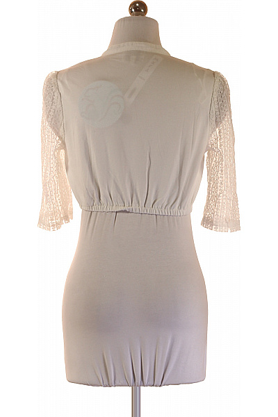 MARJO Dámská halenka bílá krajková s krátkým rukávem elegantní boho Velikost EU 36 | MARJO | obrázek 3