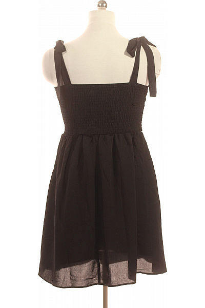 Černé šaty na ramínka mini volnočasové boho Velikost 40 | Unimoda | obrázek 2