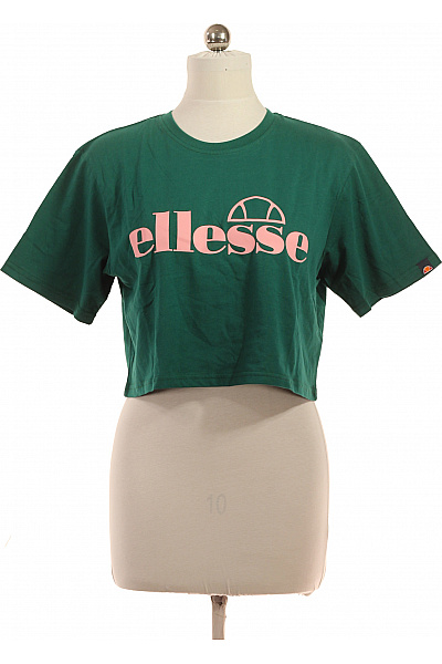 Ellesse Zelené Dámské Tričko S Krátkým Rukávem A Potiskem Crop Top Velikost 40