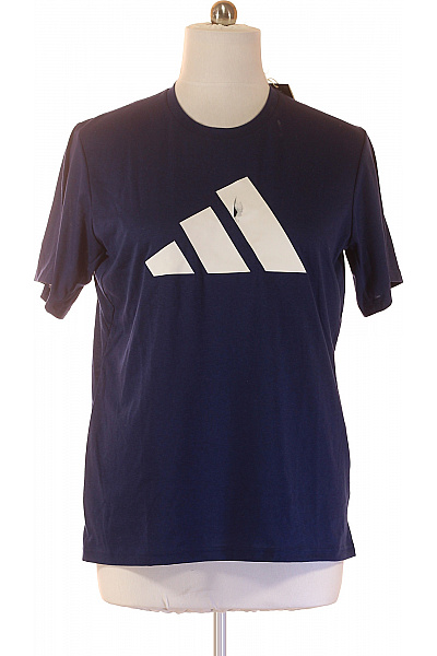 ADIDAS Pánské Tričko S Krátkým Rukávem A Potiskem Modré Vel. L