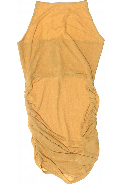 River Island Dámské šaty žluté Letní Volnočasové Asymetrické žerzejové Velikost 40