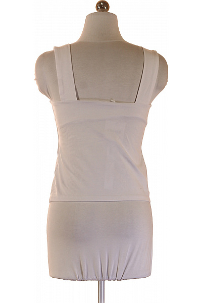 dámské bílé tílko bez rukávů hranatý výstřih bavlna basic Vel. 38 | Unimoda | obrázek 2