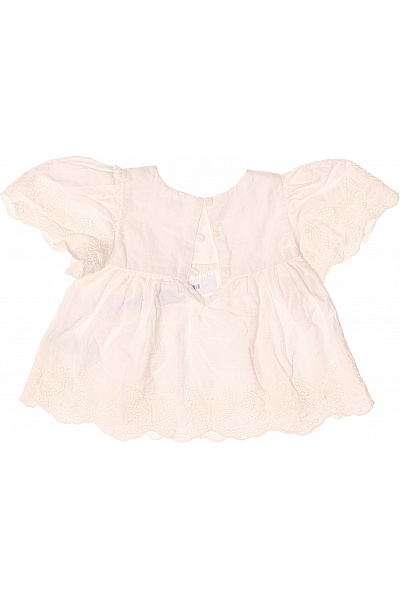 Next Dívčí bavlněné tričko bílé s krátkým rukávem a krajkou Velikost 12/18 mesicu | Next | obrázek 2