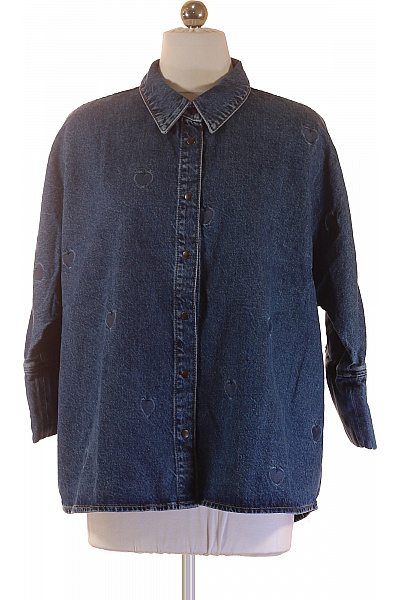 ONLY Dámská Riflová Košile S Krátkým Rukávem A Potiskem Srdce Velikost S