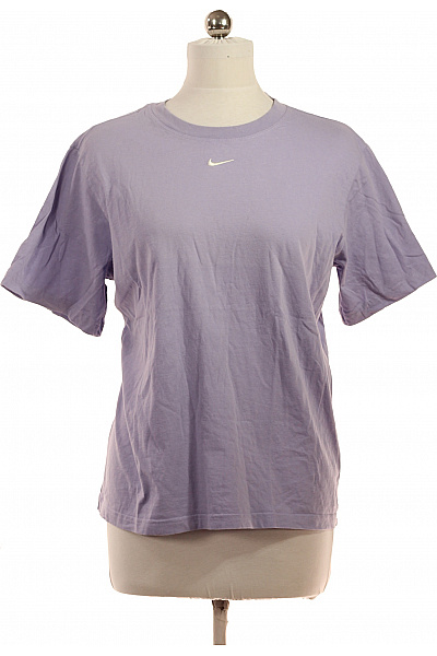 Nike Dámské Tričko S Krátkým Rukávem Fialové Basic S Výšivkou Vel. M