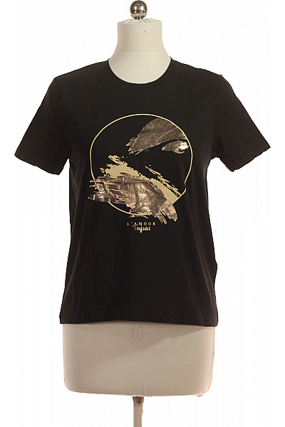 ONLY Dámské Tričko S Krátkým Rukávem A Potiskem černé Velikost L